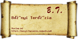 Bényi Terézia névjegykártya